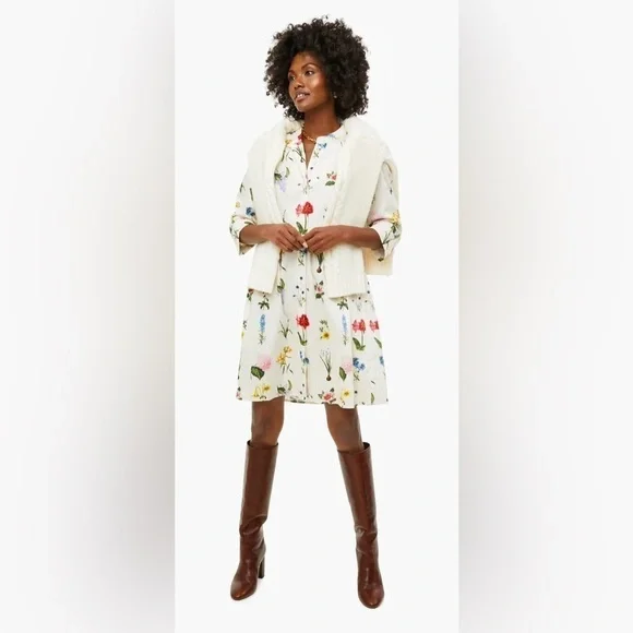 ❌SOLD❌Tuckernuck Royal Shirt Dress. Fresh Buds floral print. 3/4 sleeve. Size S. - Picture 4 of 10